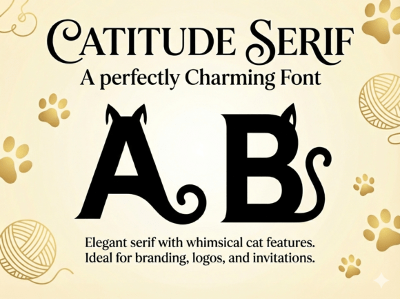 Catitude Serif: Feline Flair for Modern Typography