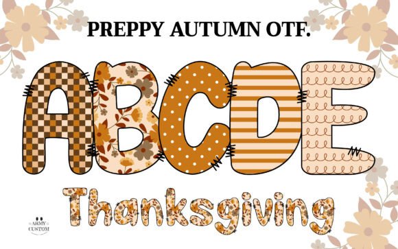 Preppyfall3 Checkered: Autumnal Typography for Cozy Designs