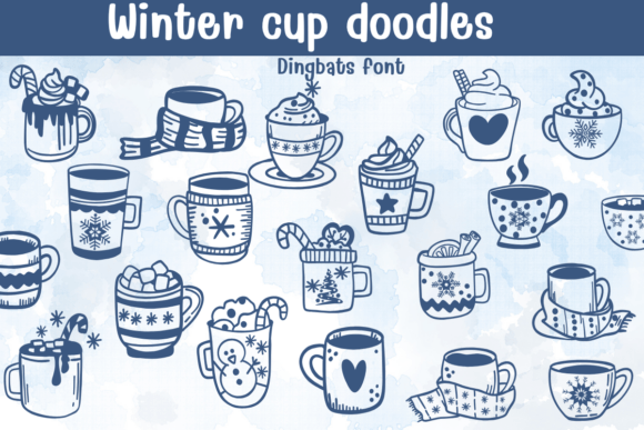 Winter Cup Doodles: A Unique Dingbats Font for Creative Projects